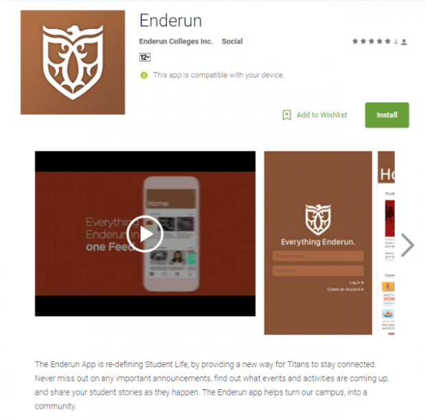 Enderun App Display