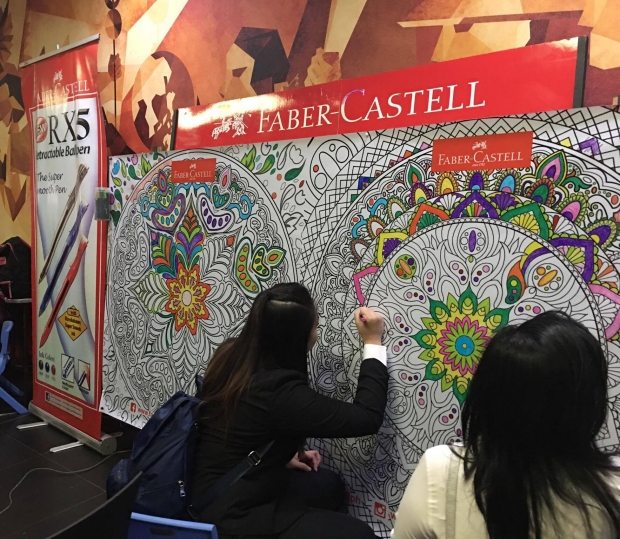Coloring time at Faber-Castell’s wall art section!