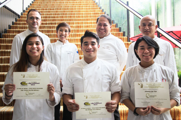 Enderun Colleges Culinary Arts students who joined the Young Talents Escoffier competition together with their Ducasse Education Chef instructors