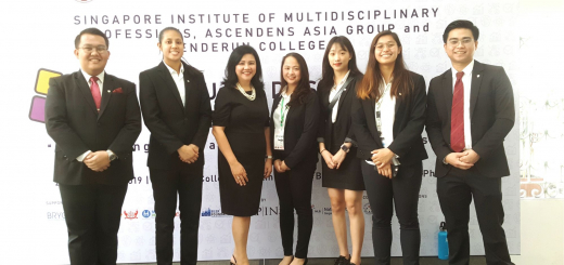 Enderun Colleges student participants together with Enderun Colleges faculty and Philippine MICE Academy Certification Director Cynthia Bernabe (third from left) during the 2nd Multidisciplinary Research Festival